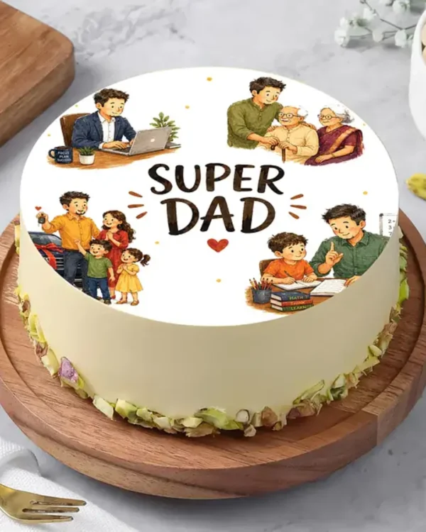 Super Dad Mango Eggless Cream Cake