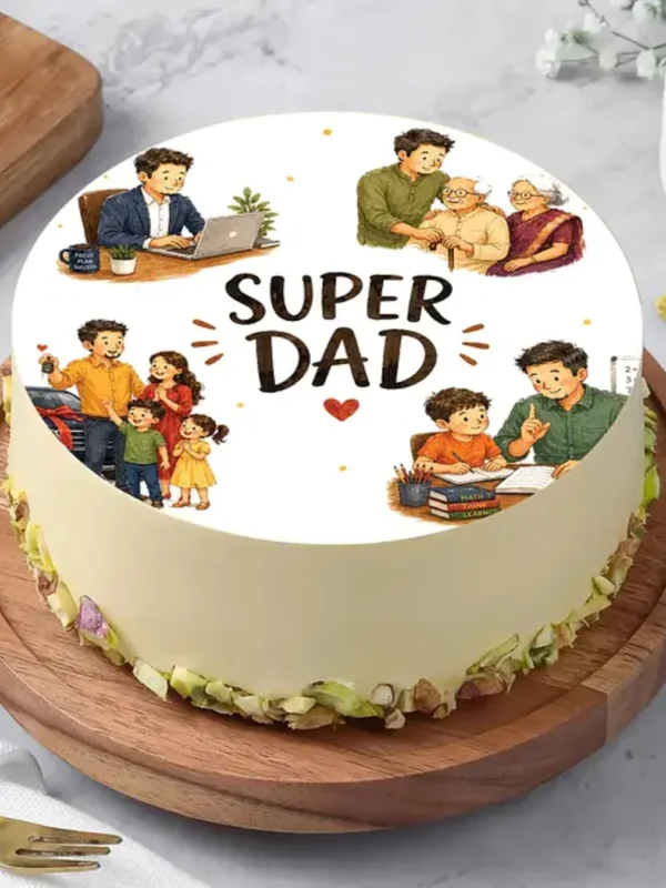 Super Dad Mango Eggless Cream Cake